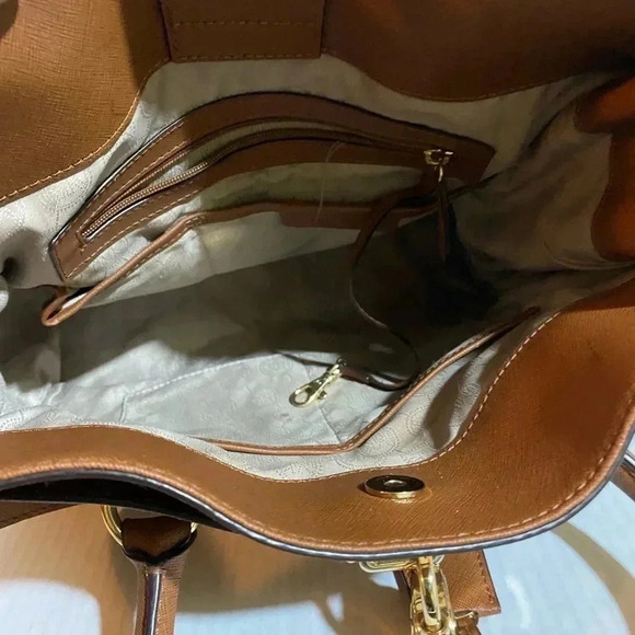 Michael kors brown saffiano leather satchel handbag - Picture 5 of 12